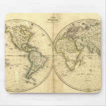 Antique world map mouse mat