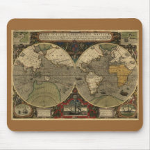 Antique World Map Mouse Pad