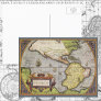 Antique World Map of the Americas, 1570 Postcard