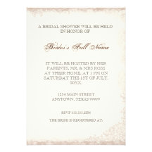 Antiqued Victorian Rose Bridal Shower Invitation