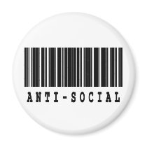 antisocial barcode design magnet