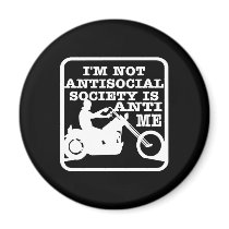 Antisocial Biker Black Refrigerator Magnets