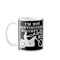Antisocial Biker Black Mugs
