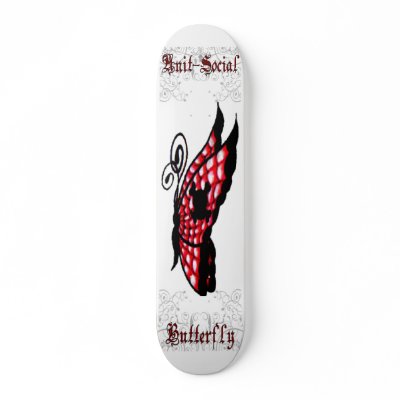 AntiSocial Butterfly Skate Board Decks by psychozen