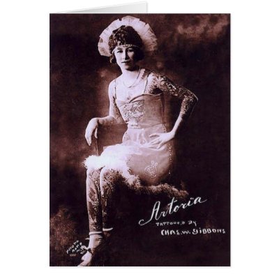 Antonia the Tattooed Lady Cards by spyderfyngers