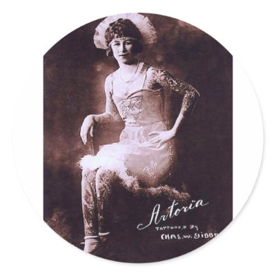 Antonia the Tattooed Lady Stickers by spyderfyngers