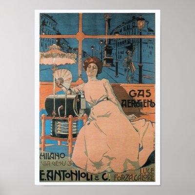 Antonioli's Gas Poster By Aleardo Villa by ArtNouveauDaz
