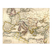 Antquie Map of Ancient Roman Postcards
