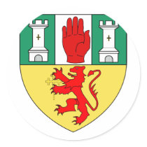 Antrim arms, Ireland Round Stickers