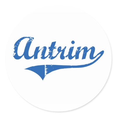 Antrim New Hampshire Classic Design Round Sticker by cityshirt