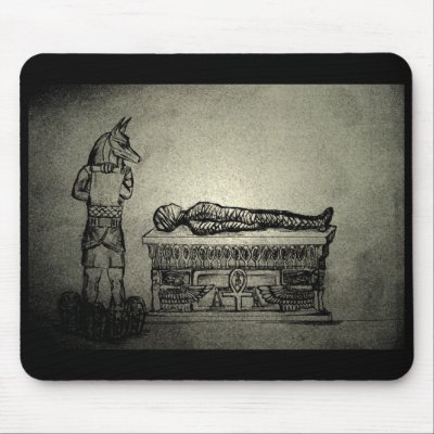 Anubis and Mummy mousepad by RQArteaga