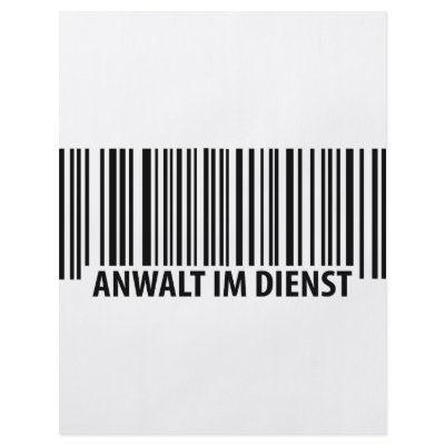 Anwalt im Dienst Barcode label icon Flyer Design by TomaniacLines