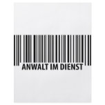 Anwalt im Dienst Barcode label icon Flyer Design