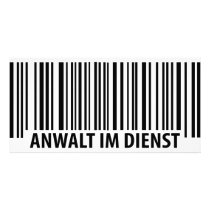 Anwalt im Dienst Barcode label icon Personalized Photo Card