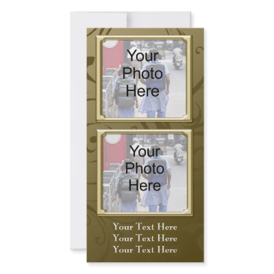 Any Occasion Classic Gold Swirl Photo Card, Family by cutencomfy