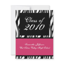 Any Year~ Pink Animal Print Graduation Invitation
