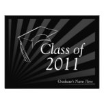 Any Year~Sleek Black Graduation Announcement