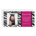 Any Year~ Zebra Graduation Thank You/Announcement Customised Photo Card