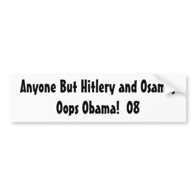 Anyone but Hillary and Obama Bumper Sticker by marifig