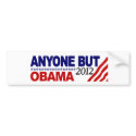 Anyone But Obama 2012 bumper stickers