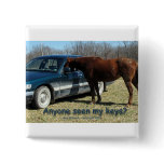 Anyone seen my keys? Car and Horse Humour Pin
