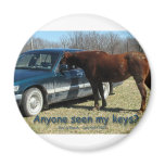 Anyone seen my keys? Car and Horse Humour Fridge Magnets
