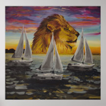 Anything is Everything - Lion art pop surrealism Poster