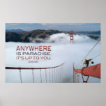 Anywhere is Paradise Inspirational Poster Print