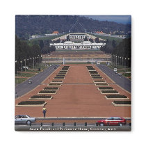 Anzac Parade and Parliament House, Canberra, Austr Fridge Magnets