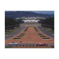 Anzac Parade and Parliament House, Canberra, Austr Postcards