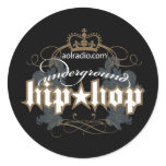 AOL Radio - Underground Hip-Hop Round Stickers