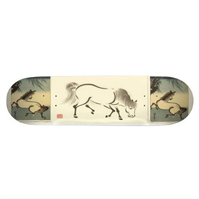 Aoyama Horses Japanese Art Skateboard. Beautiful by BUSHWICK