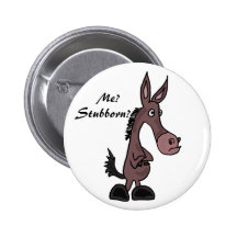 AP- Stubborn Mule Cartoon Button