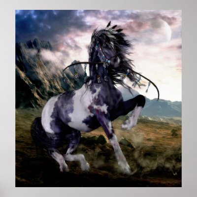 Apache Blue Painted Horse Poster by Articles
