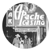 Apache Casino & Bar Vintage Las Vegas Photo Round Stickers