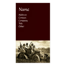 APACHES AND GERONIMO DRIVING A MOTOR CAR BUSINESS CARD