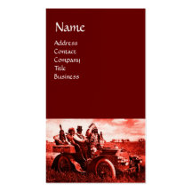 APACHES AND GERONIMO DRIVING A MOTOR CAR BUSINESS CARD TEMPLATES