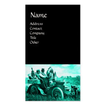APACHES AND GERONIMO DRIVING A MOTOR CAR BUSINESS CARDS
