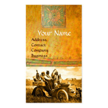 APACHES AND GERONIMO DRIVING A MOTOR CAR BUSINESS CARD TEMPLATES