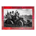 APACHES AND GERONIMO DRIVING A MOTOR CAR CARD