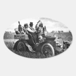 APACHES AND GERONIMO DRIVING A MOTOR CAR STICKERS