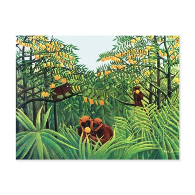"Apes in the Orange Grove" by Henri Rousseau by VintagePets