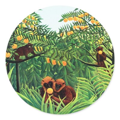 "Apes in the Orange Grove" by Henri Rousseau by VintagePets
