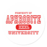 Aphrodite University Round Sticker