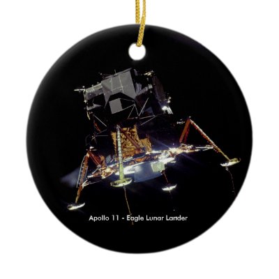 Apollo 11 Eagle In Lunar Orbit Christmas Ornament by walgenn
