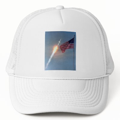 Apollo 11 launch, with flag, NASA Hat by harlowandcompany