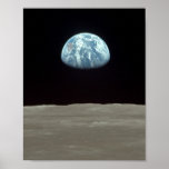 Apollo 11 View of Earth Rising above the Moon Poster