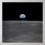 Apollo 11 view of Earth Rising above the Moon Print