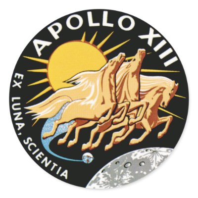 Apollo 13 round sticker by spacegate