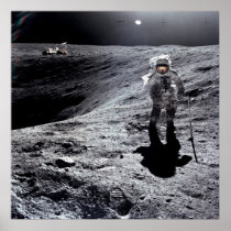 Apollo 16 Astronaut on the Moon Print